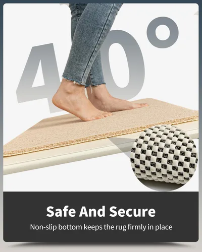 Vista 4 de Tapete antideslizante para bañera, 16 x 24 pulgadas, tapetes de ducha para bañera, tapetes de baño de PVC con textura de lufa para áreas húmedas