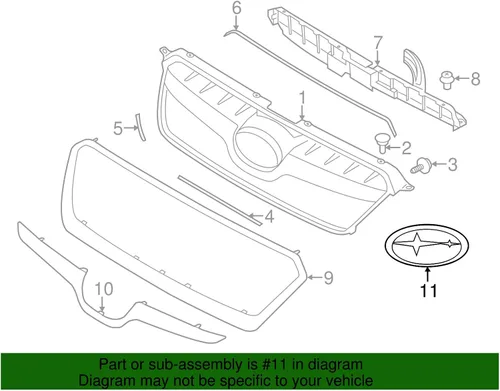 Vista 2 de Subaru Emblema de parrilla delantera 93013FJ040 2015 2016 Impreza o 2015 2016 2017 Crosstrek