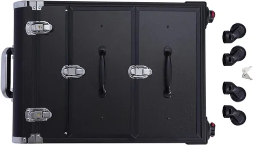 Vista 8 de Estuche de maquillaje profesional con cajones, carrito grande para cosméticos con cerraduras, estuche organizador de cosméticos para maquillaje