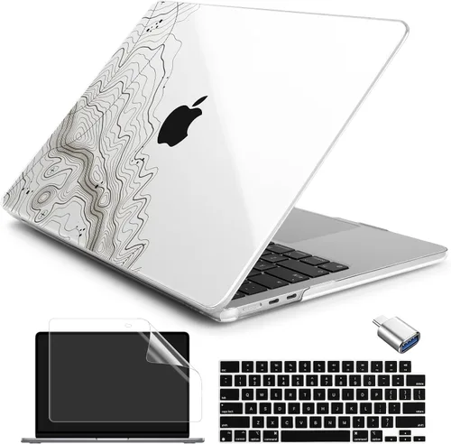 Vista 29 de Batianda AstroGrid - Funda para MacBook Air de 13.6" M2-M5 Chip, Galaxy Líneas abstractas