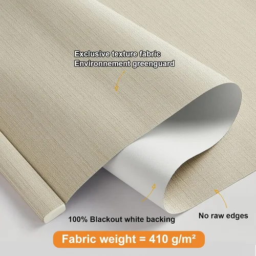 Vista 4 de Persilux Persianas enrollables 100 % opacas sin cordones, para ventanas con tela texturizada, protección UV, persianas con aislamiento térmico