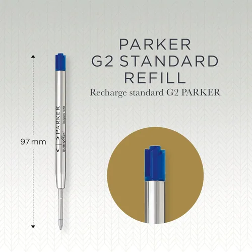 Vista 3 de PARKER QUINKflow - Recambio de tinta para bolígrafo, punta media, azul, paquete de 2