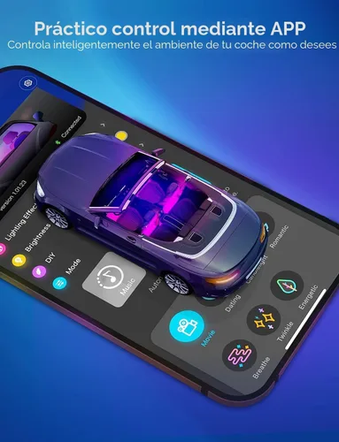 Vista 4 de Govee - Luces para interior de auto, tira de luz Led para auto, diseño de dos líneas, impermeables, 4 unidades de 48 ledes, controlador