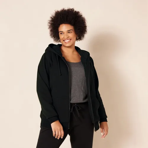Vista 6 de Tienda Essentials - Sudadera con capucha y cremallera completa con forro de sherpa para mujer (Disponible en talla grande)