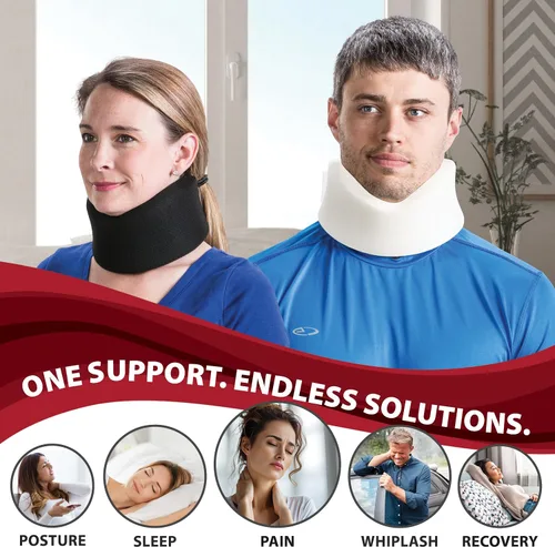 Vista 2 de Core Products - Soporte cervical de espuma con collar de cuello - Beige, Pequeño - 5 cm desde la barbilla hasta la muesca esternal