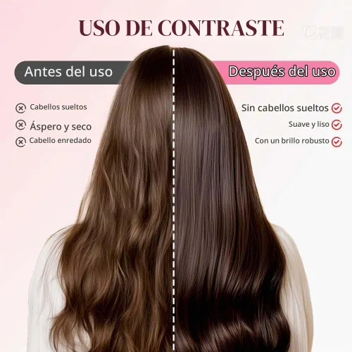 Vista 2 de Cepillo de pelo autolimpiante, cepillo retráctil con cerdas de masaje, peine antiestático fácil de limpiar para todo tipo de cabello, cepillo de Rosa