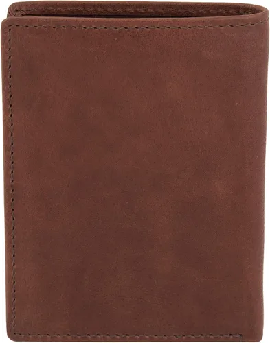 Vista 2 de KRAFTIQ ROMAN- Cartera de cuero marrón curtido vegetal para tarjetas de crédito Marrón Vintage