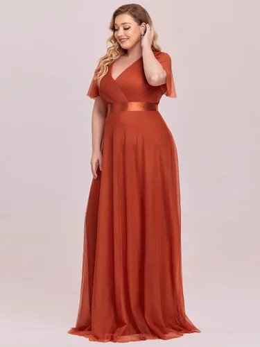 Vista 3 de Ever-Pretty Vestido de noche con cuello en V doble con cuello en V para mujer, talla grande, 07962