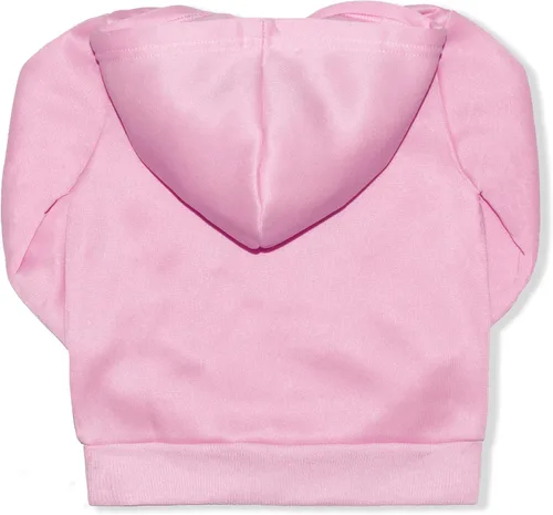 Vista 3 de STAR WARS The Mandalorian Baby Yoda - Conjunto de 2 piezas con capucha y pantalones deportivos para niñas y niños pequeños, color rosagris