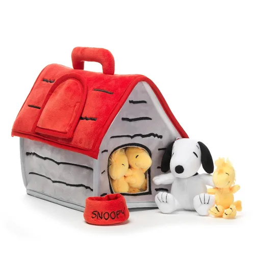 Vista 2 de Lambs & Ivy Juego clásico de casa de perro de peluche Snoopy con 5 juguetes