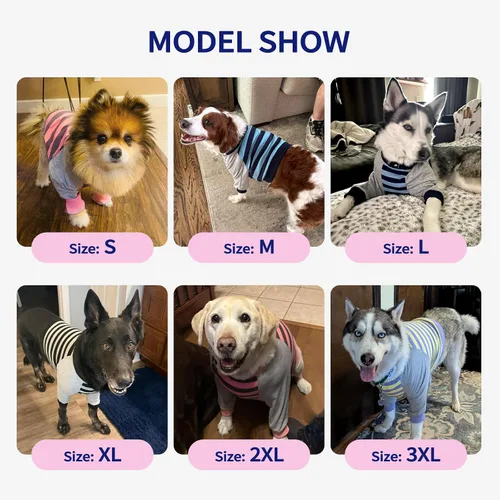 Vista 7 de FUAMEY Manga de recuperación para perros con protector de codo, camisa para perros para dejar de lamer las articulaciones, traje de manga larga
