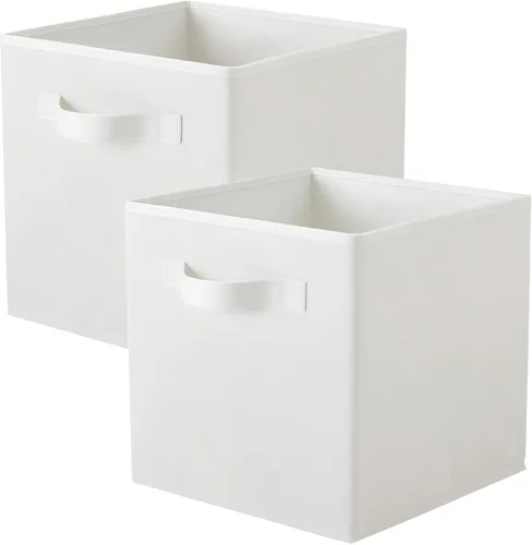 Vista 10 de PowerKing Cubos de almacenamiento plegables con asas, contenedores plegables de tela para estantes de armario, contenedores de almacenamiento