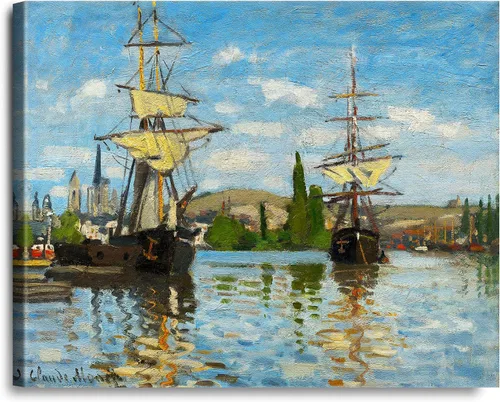 Vista 107 de A&T ARTWORK A Brisk Breeze por Willem van de velde Reproducciones de pintura de velero, impresiones en lienzo giclée para decoración del hogar, 20 x