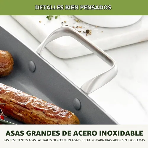Vista 8 de GreenPan Valencia Pro - Sartén antiadherente de cerámica de doble quemador