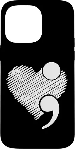 Vista 21 de Suicide Awareness - Suicide Prevention Heart Semicolon Gift Case for iPhone 17
