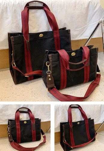 Vista 7 de Women Tote Bag Canvas Shoulder Bag Satchel Hobo Handbag Fashion Crossbody Bag Purse Vintage Handbag Casual Large