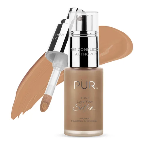 Vista 38 de PÜR MINERALS 4-in-1 Love Your Selfie Foundation & Concealer - Longwear Medium-to-Full Coverage Liquid Makeup Foundation with Hydrating Blend for