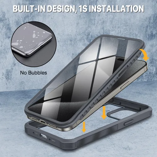 Vista 124 de CENHUFO Funda de privacidad para iPhone 11 Pro, funda de cuerpo completo con protector de pantalla de privacidad de vidrio templado 9H integrado