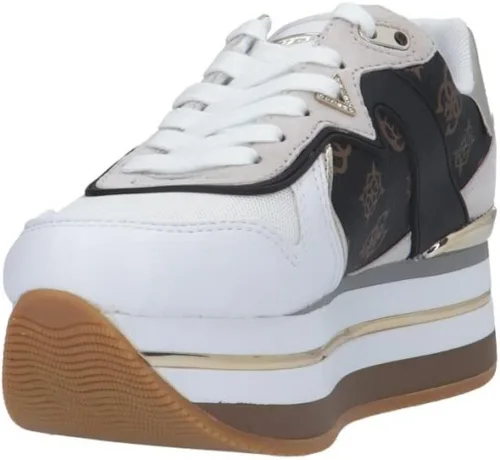 Vista 3 de Guess Scarpe Donna Zeppa Harinna Pala BlancoMarrón 4G Logo D23GU28 FL7HARFAL12, Multicolor