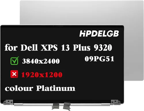 Vista 9 de Reemplazo para Dell XPS 13 Plus 9320 9PG51 09PG51 P151g J87XJ JNM7T 7G0RW 1920x1200 13.4 "LCD no táctil digitalizador Asamblea de pantalla (grafito)