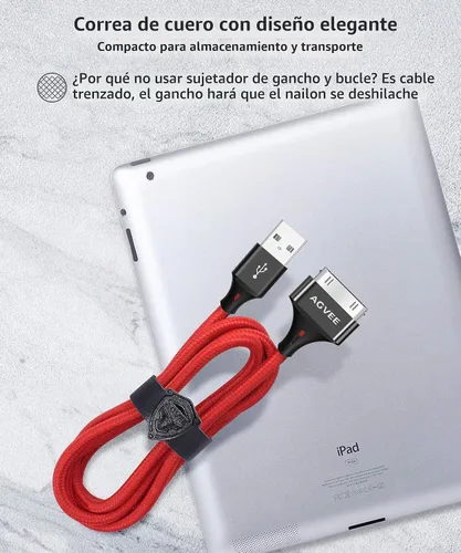 Vista 2 de AGVEE - Cable de carga de 30 pines de 4 pies para iPod Touch 4 3 2 1 antiguo, iPod Classic 3 2 1, iPad 1 2 3 antiguo, iPhone 4 4S 3G 3GS antiguo