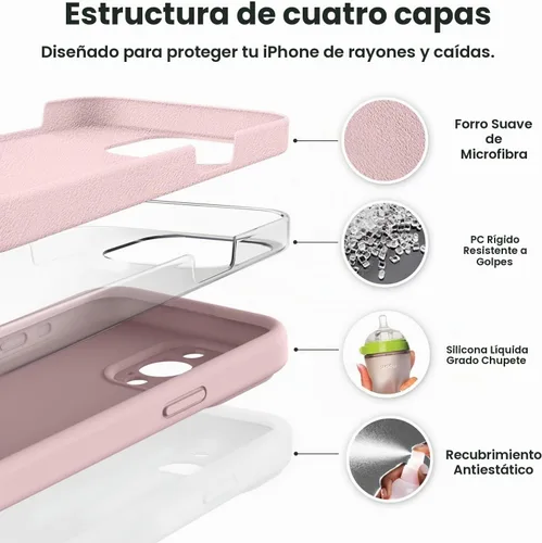 Vista 2 de Vooii Funda compatible con iPhone 15 Pro, silicona líquida Defender mejorada, [protección mejorada de la cámara]