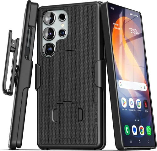 Vista 20 de Encased DuraClip - Funda para Samsung Galaxy S21 con clip para cinturón (2021), funda delgada con funda, color negro
