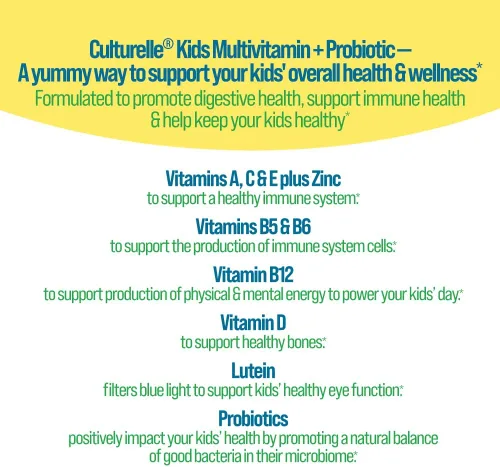 Vista 7 de Culturelle Gomitas multivitamínicas + probióticas para niños, digestivas + apoyo inmunológico*, con luteína para apoyar una visión saludable*, sabor