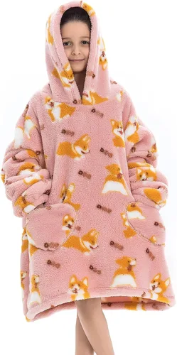 Vista 7 de Century Star - Manta con capucha portátil para niños, bebés, sudadera de gran tamaño, sudadera de forro polar bonita, manta Sherpa para niñas y niños