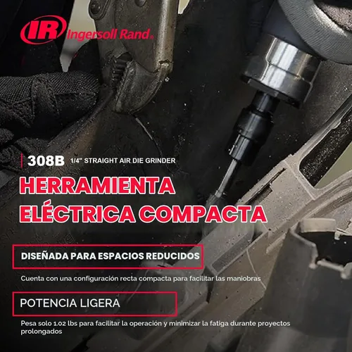Vista 3 de Ingersoll Rand Amoladora de troqueles recta neumática 308B