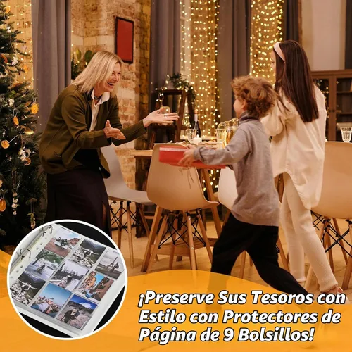 Vista 7 de 9 fundas para tarjetas de bolsillo, capacidad para 900 tarjetas, fundas para carpetas de tarjetas intercambiables, 3 anillos y 9 páginas de bolsillo