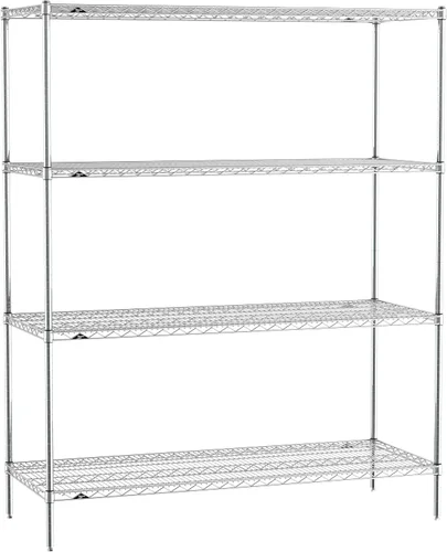 Vista 8 de Metro EZ1860NC-4 Super Erecta - Estantería de alambre industrial Paquete de Conveniencia de 4 estantes, cromado, 18" x 60" x 74.5