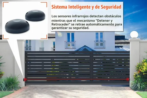 Vista 4 de Blütezeit Abridor automático de puerta corredera de 1800 libras, motor de accionamiento de estante de 370 W con 2 controles remotos y sensor