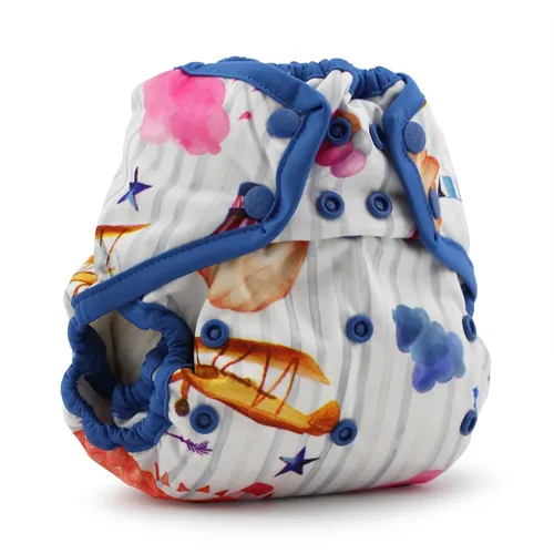 Vista 8 de Kanga Care Rumparooz - Funda de tela reutilizable con refuerzo de doble pierna, tamaño único, Aplix Quinn de 6 a 35 libras