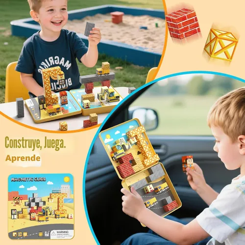 Vista 2 de Magnetic Engineering Travel STEM：49PCS Mini Blocks Kit for Ages 3-8