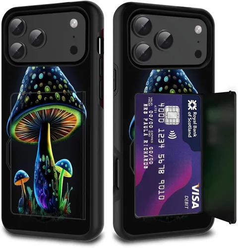 Vista 43 de Funda para tarjetas de crédito, doble capa híbrida a prueba de golpes, protección contra caídas con función atril para iPhone 17 de 6.3 pulgadas