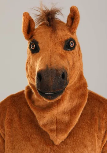 Vista 3 de Disfraz de Mascota con Boca Movible de Caballo para Adultos Multicolor