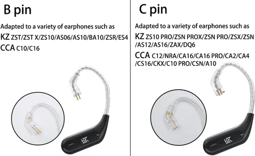 Vista 7 de KZ AZ09 Bluetooth 5.4 módulo inalámbrico impermeable gancho para la oreja batería extra larga duración Bluetooth Cable para KZ