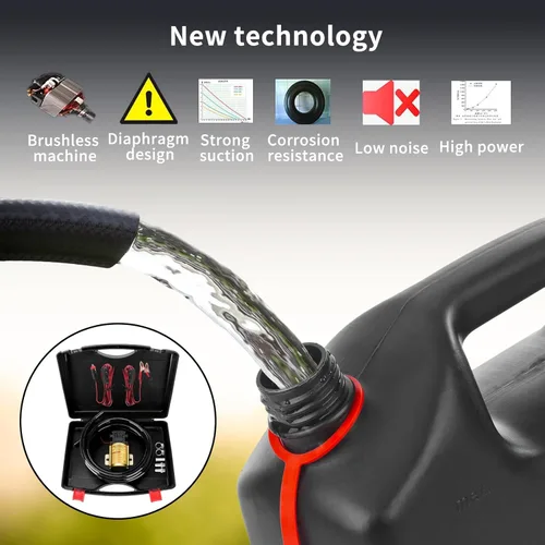 Vista 3 de Kit de bomba de transferencia de combustible de gasolina de 12 V, transfiere hasta 125 galones de gasolina, diésel o agua por hora, ideal