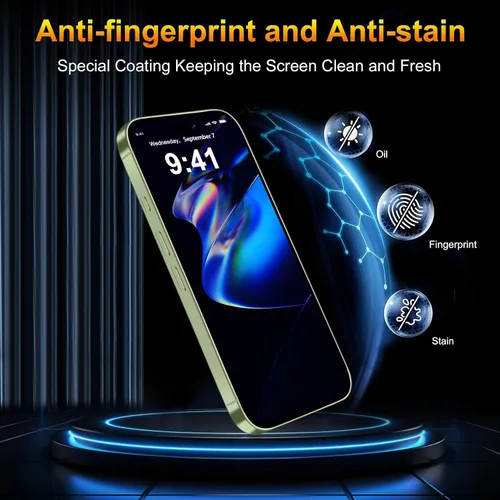 Vista 5 de QsmQam Paquete de 3 Protectores de Pantalla para iPhone 17 de 6.3 Pulgadas + 1 Paquete de Protector Individual de Lente de Cámara, Vidrio Templado