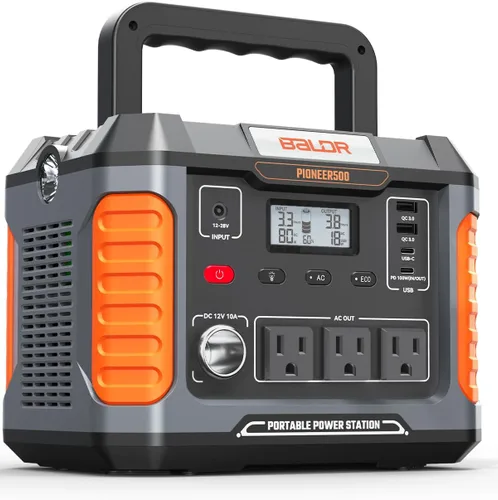 Vista 10 de BALDR estación de energía portátil de 200 W, 173 Wh, generador solar, batería de litio de reserva, fuente de alimentación de 120 V, onda sinusoidal