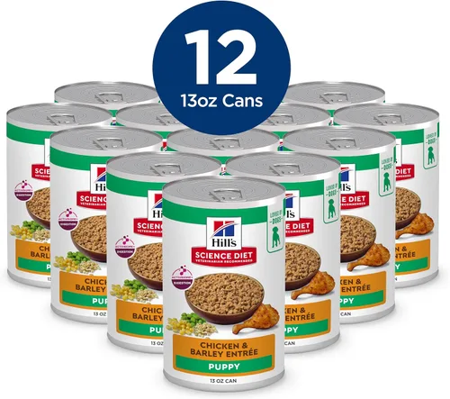 Vista 3 de Hill's Science Diet Comida húmeda para perros, receta de cachorro, pollo y cebada, latas de 13 onzas, paquete de 12 #1 Recomendado por