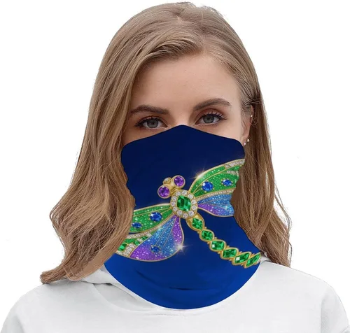 Vista 5 de Green Beauty Dragonfly Neck Gaiter Breathable & Moisture-Wicking Face Mask Bandana Balaclava Sun Protection Face Cover Scarf Lightweight Seamless