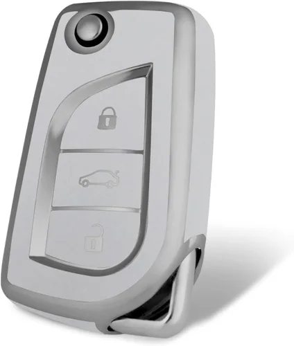 Vista 25 de Compatible con funda para llavero Toyota con patrón dorado, TPU suave, protección de 360 grados, para llave inteligente Fortuner Tundra Camry RAV4