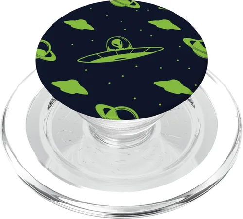 Vista 8 de Alien Spaceship Extraterrestre Conspiracy Theory PopSockets PopSockets intercambiable PopGrip