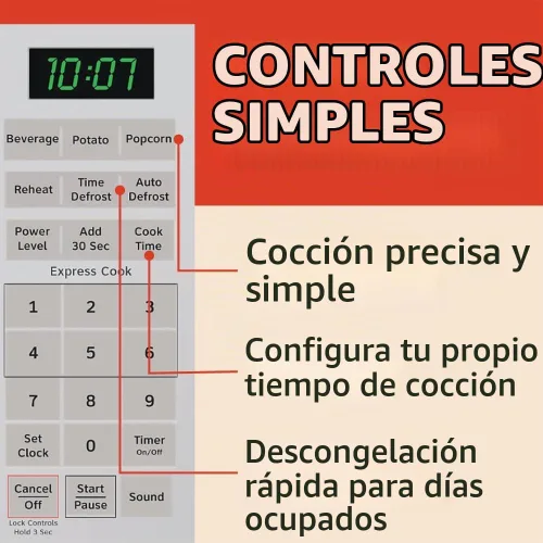 Vista 5 de Hotpoint - Horno microondas para encimera, 700 vatios, 0.7 pies cúbicos, color blanco