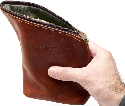 Vista 5 de BALIBETOV Contenedor de yerba de cuero genuino hecho a mano I Yerba Mate I Yerbero moderno y práctico para hombres, mujeres en el trabajo, al aire