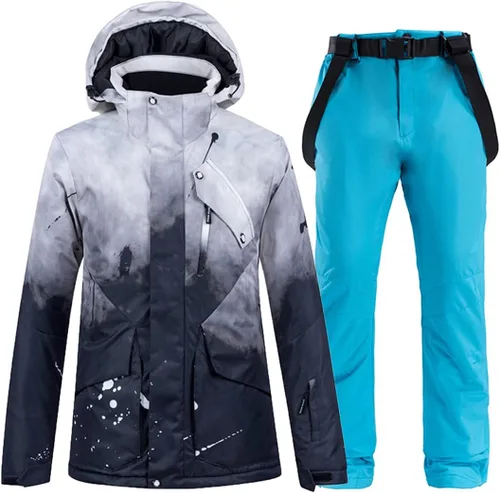 Vista 10 de Conjunto de pantalones gruesos y cálidos para mujer, para esquí, snowboard, chaqueta