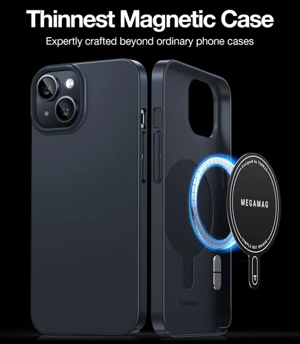 Vista 4 de TORRAS Funda Magnética de Ajuste Delgado para iPhone 13/iPhone 14, [Ultra Delgada][Compatible con MagSafe][Tacto de Terciopelo], Funda para iPhone
