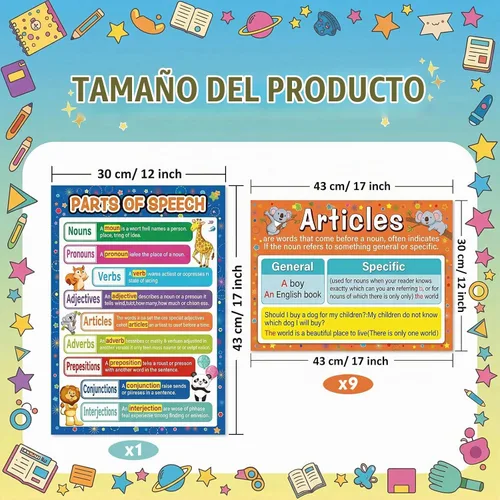Vista 2 de Yisong - 10 carteles educativos preescolares con 100 puntos de pegamento
